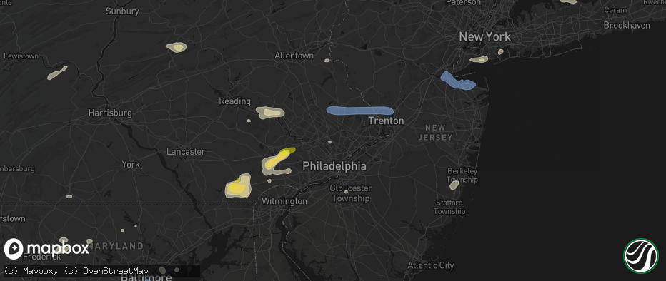 Hail map in Glenside, PA on May 20, 2026