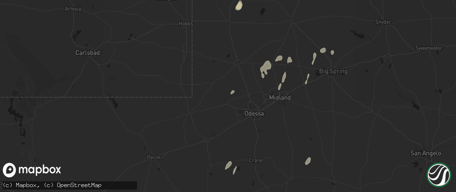 Hail map in Goldsmith, TX on May 20, 2026