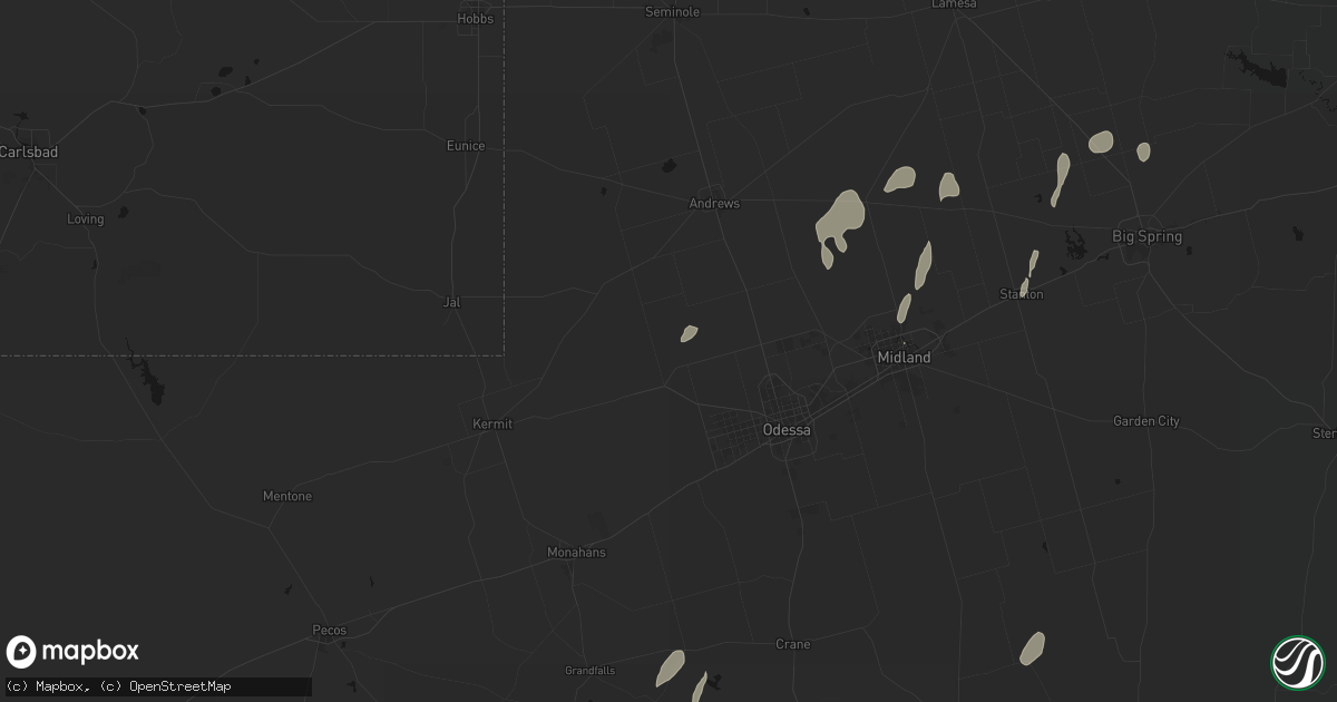 Hail map in Goldsmith, TX on May 20, 2026