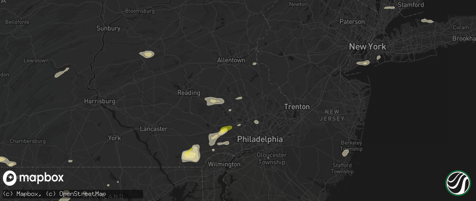 Hail map in Harleysville, PA on May 20, 2026