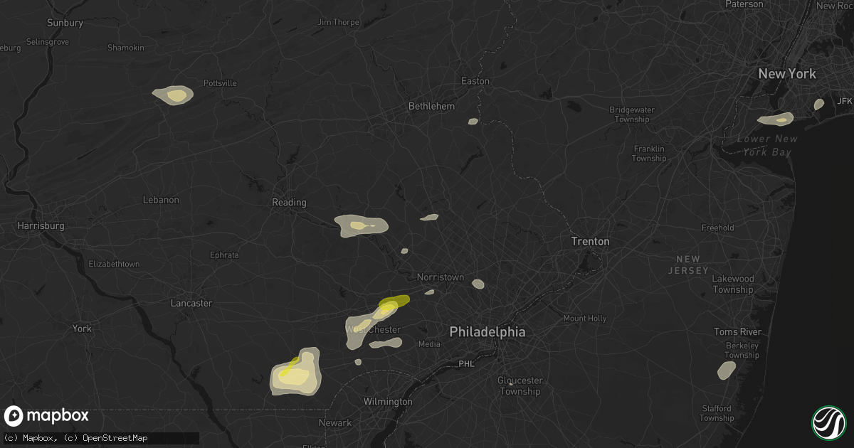 Hail map in Harleysville, PA on May 20, 2026