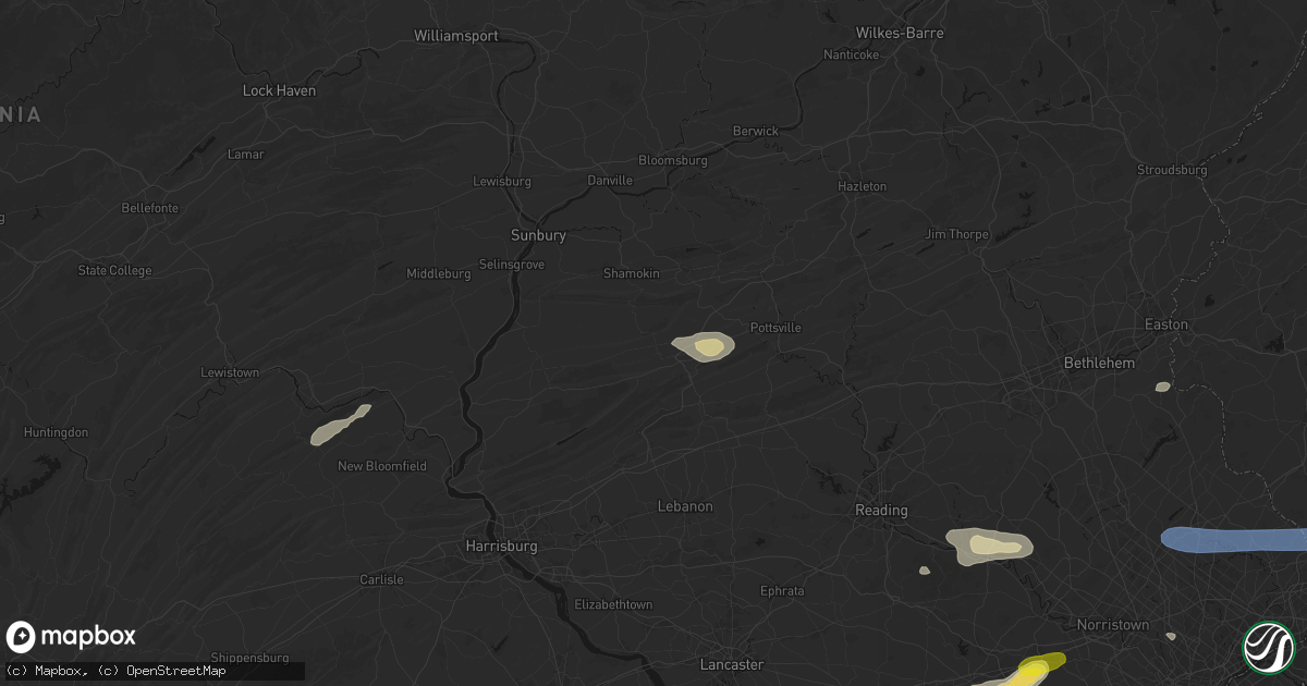 Hail map in Hegins, PA on May 20, 2026