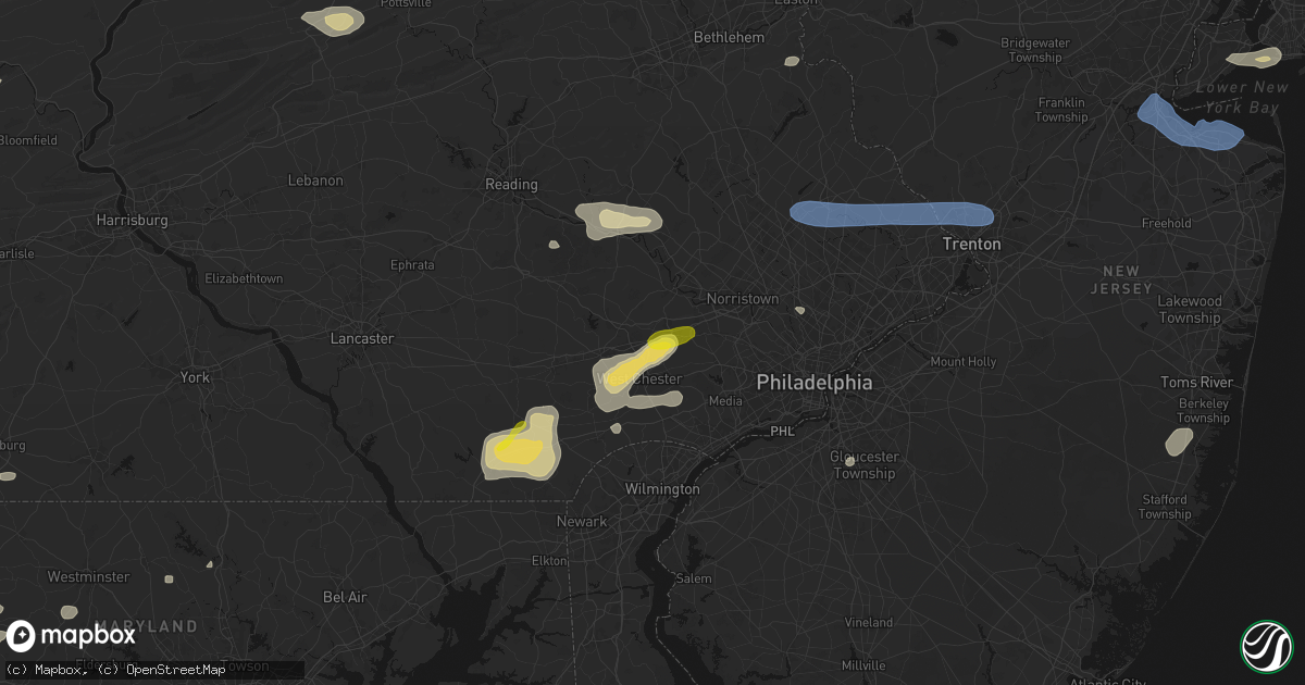 Hail map in Immaculata, PA on May 20, 2026