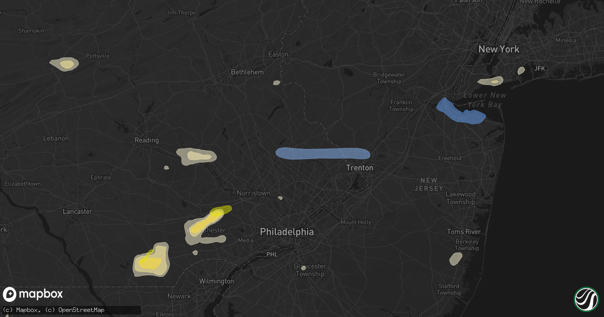 Hail map in Jamison, PA on May 20, 2026