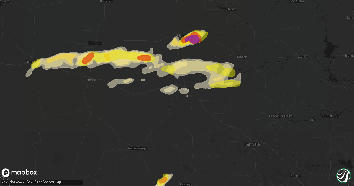 Hail map in Junction, TX on May 20, 2026