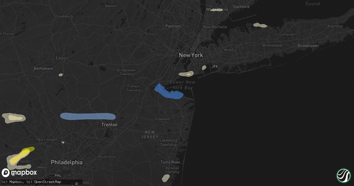 Hail map in Keansburg, NJ on May 20, 2026