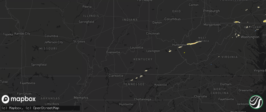 Hail map in Kentucky on May 20, 2026