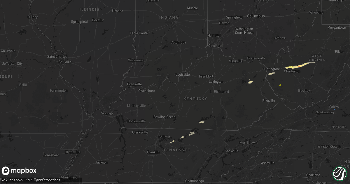 Hail map in Kentucky on May 20, 2026