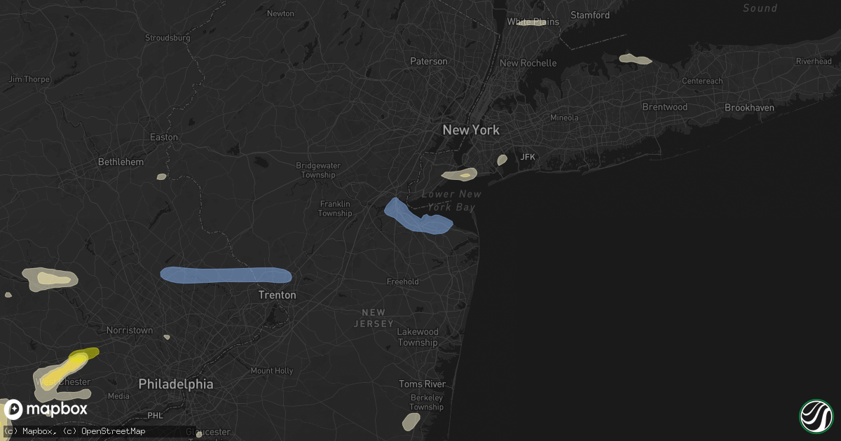 Hail map in Keyport, NJ on May 20, 2026
