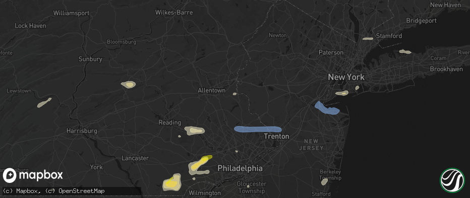 Hail map in Kintnersville, PA on May 20, 2026