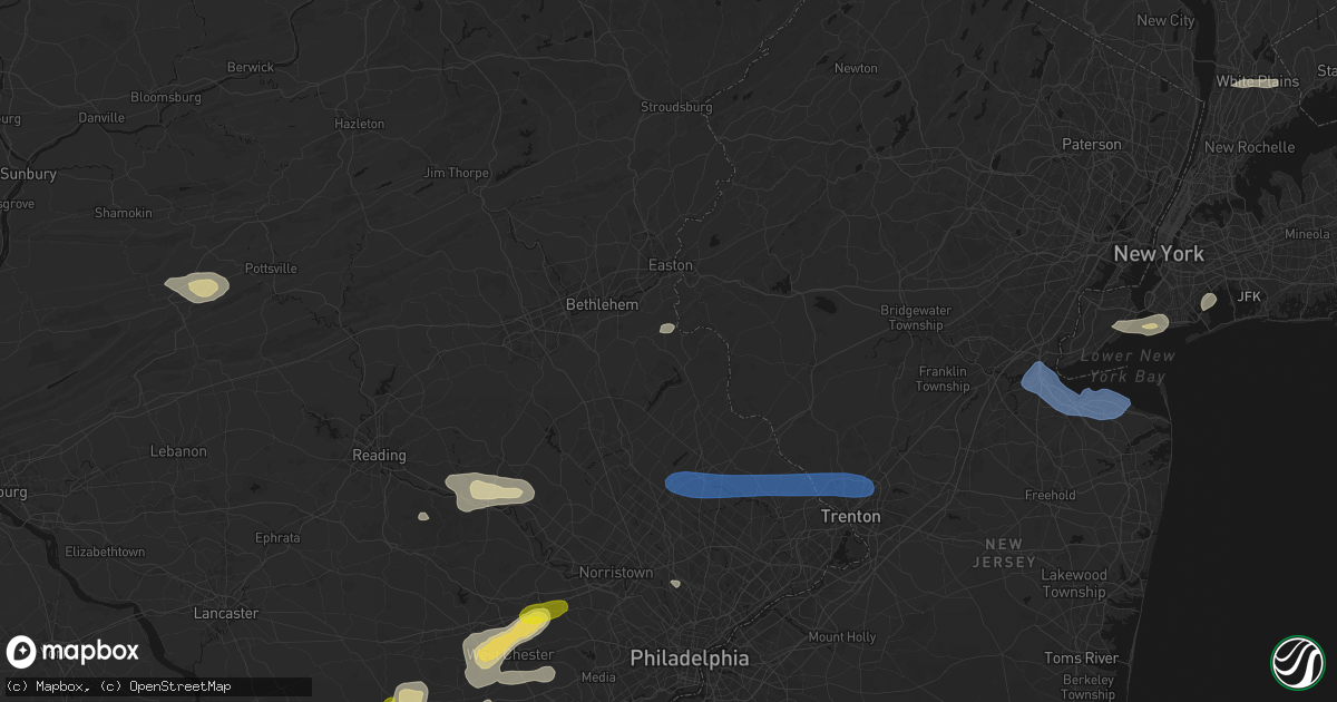 Hail map in Kintnersville, PA on May 20, 2026