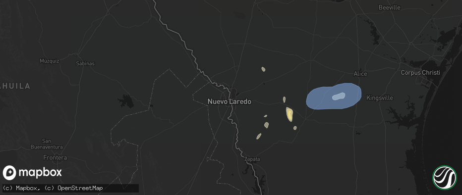 Hail map in Laredo, TX on May 20, 2026