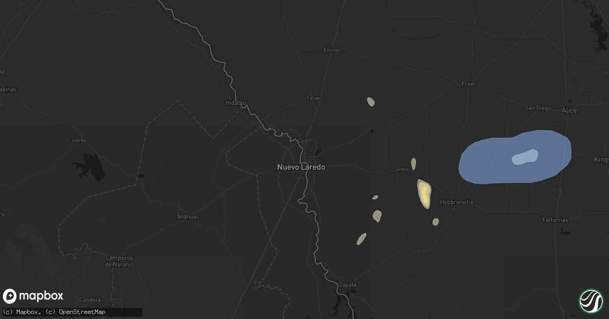 Hail map in Laredo, TX on May 20, 2026