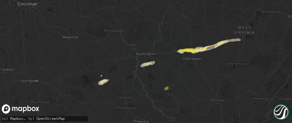 Hail map in Lavalette, WV on May 20, 2026