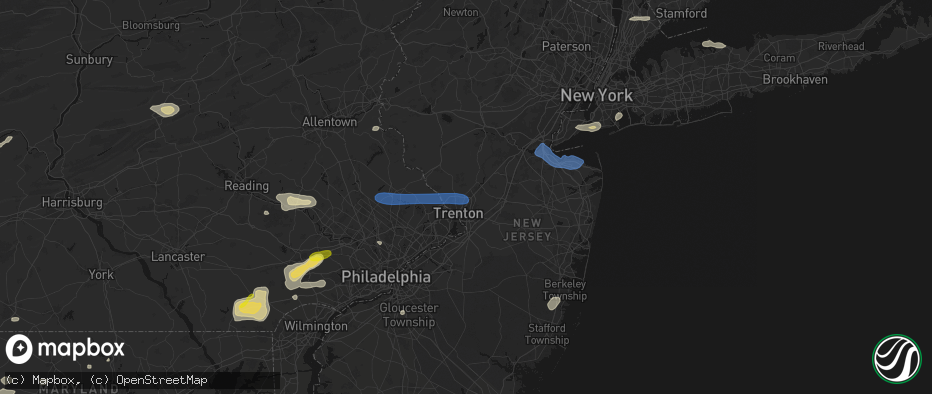 Hail map in Lawrence Township, NJ on May 20, 2026