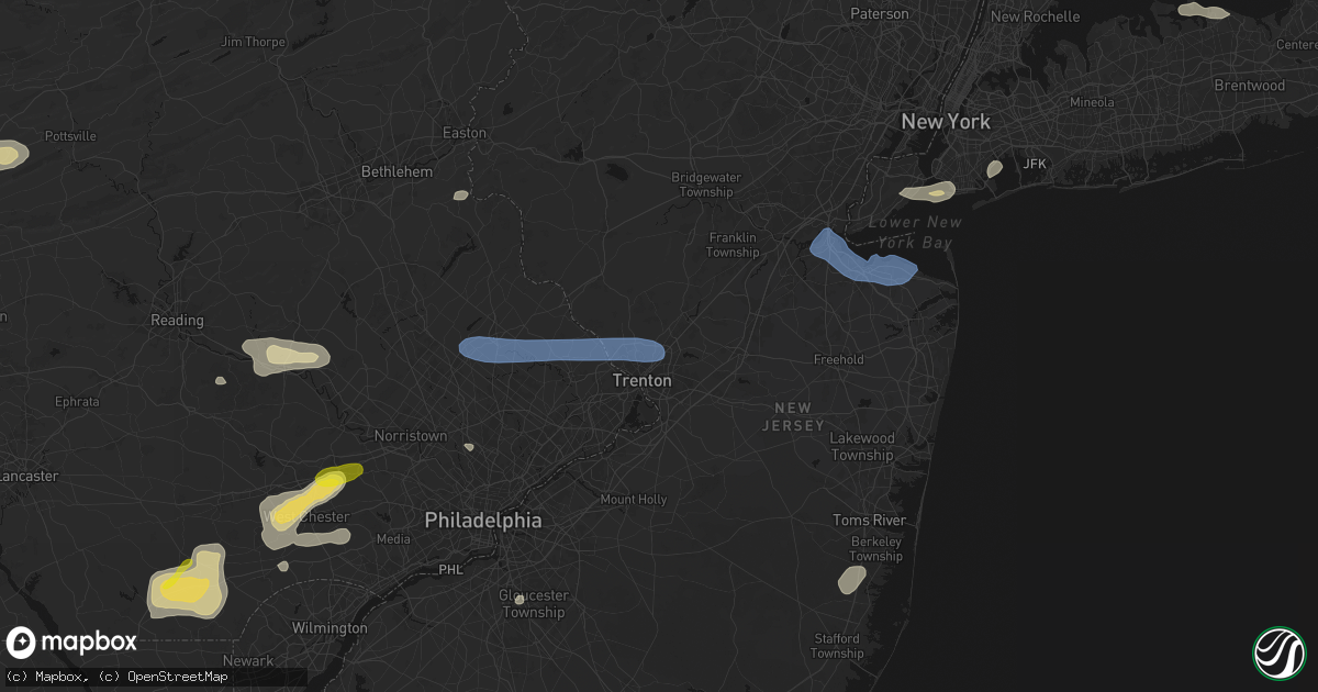 Hail map in Lawrence Township, NJ on May 20, 2026