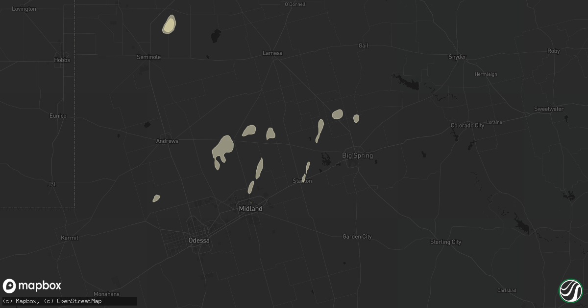 Hail map in Lenorah, TX on May 20, 2026