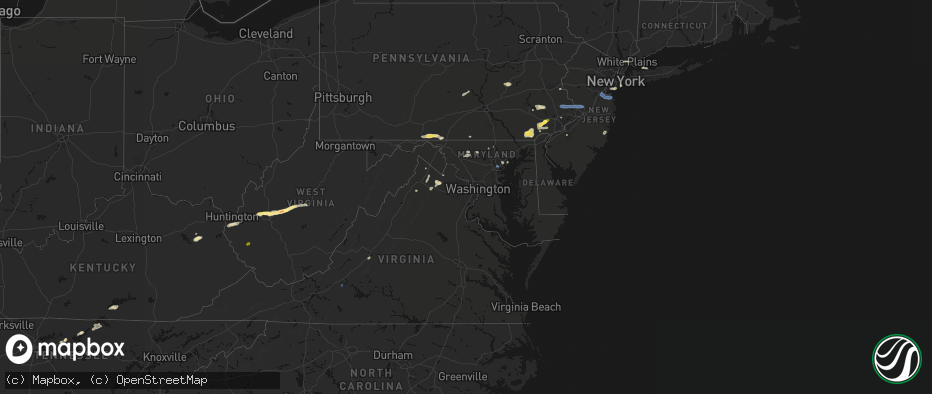Hail map in Maryland on May 20, 2026