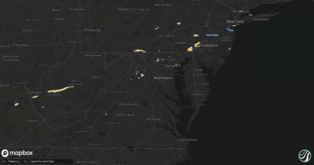 Hail map in Maryland on May 20, 2026