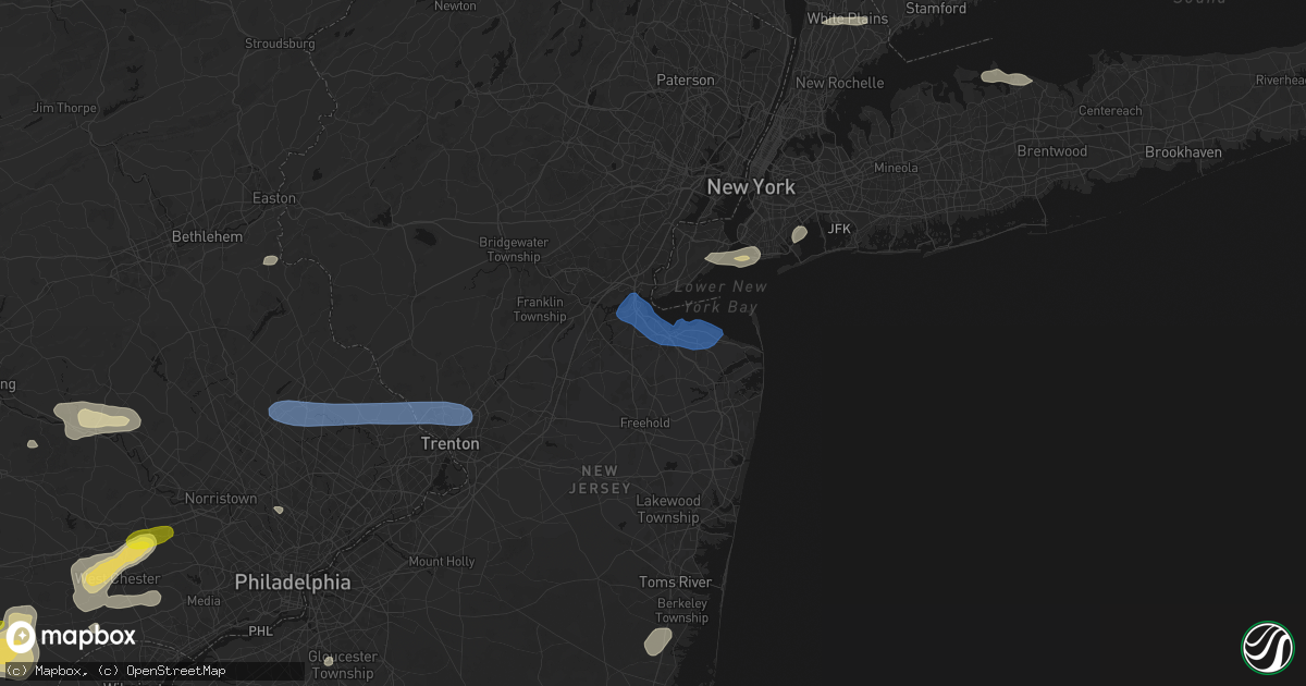 Hail map in Matawan, NJ on May 20, 2026