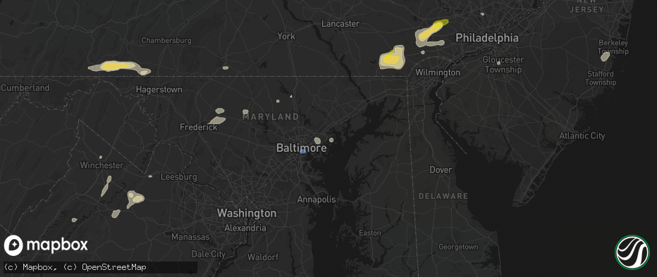 Hail map in Middle River, MD on May 20, 2026