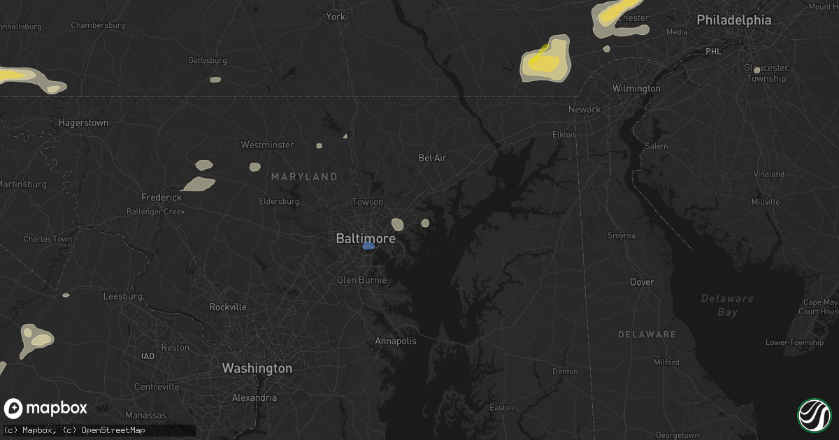 Hail map in Middle River, MD on May 20, 2026