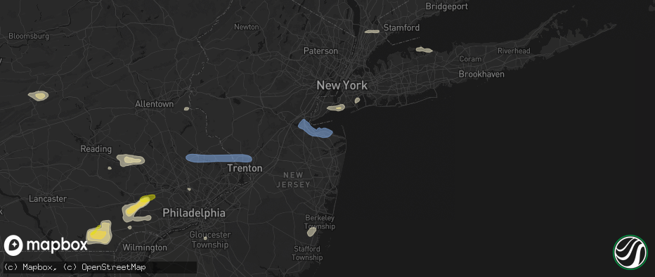 Hail map in Middletown, NJ on May 20, 2026