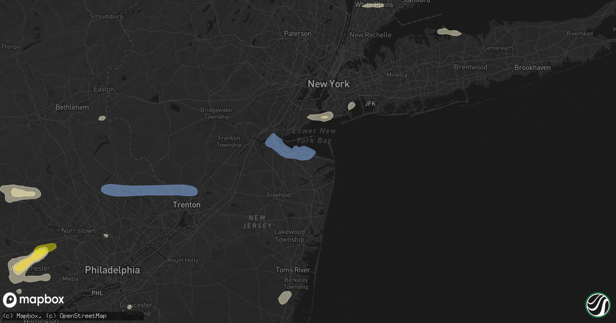 Hail map in Middletown, NJ on May 20, 2026