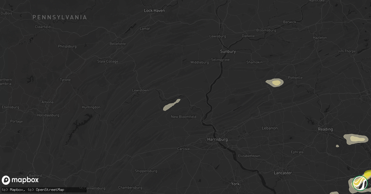 Hail map in Millerstown, PA on May 20, 2026