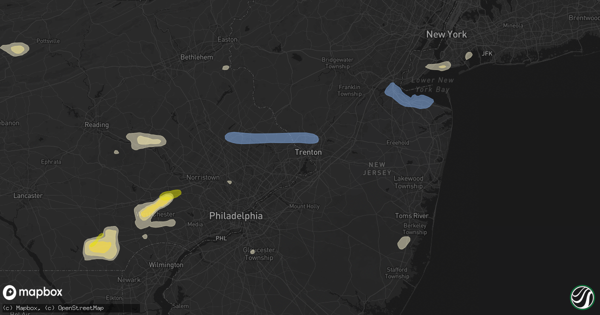 Hail map in Morrisville, PA on May 20, 2026