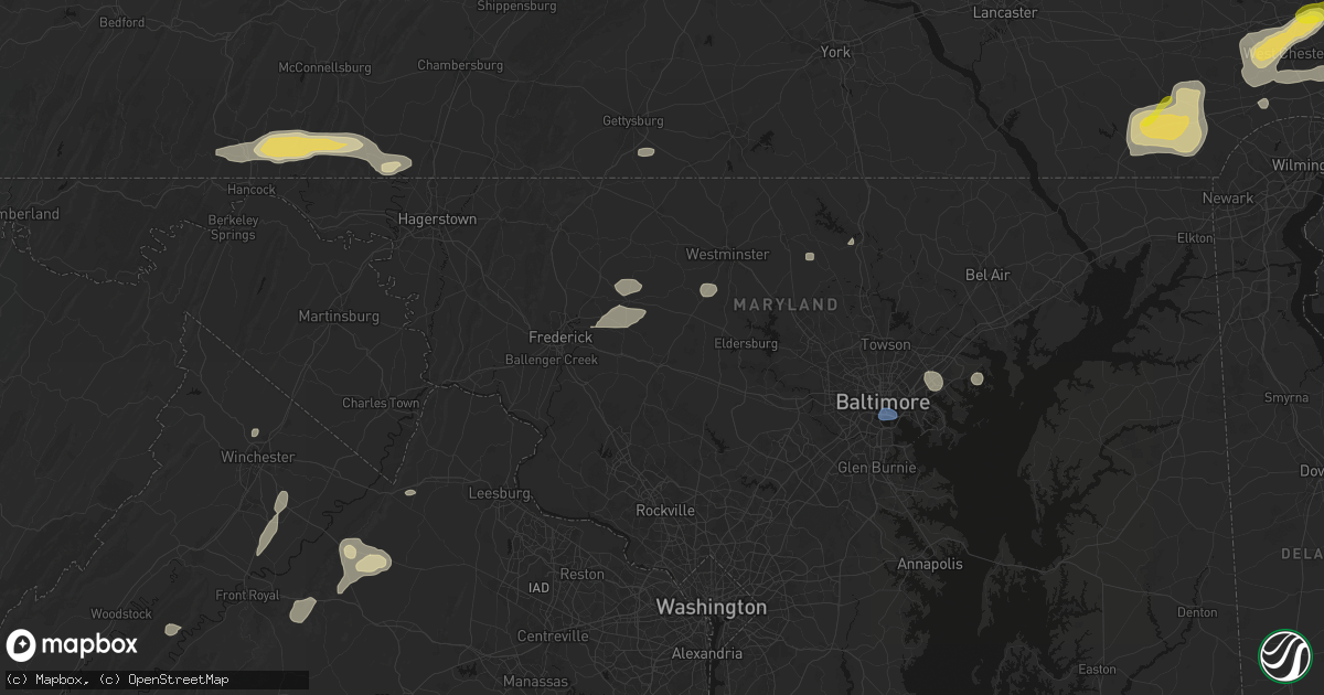 Hail map in Mount Airy, MD on May 20, 2026