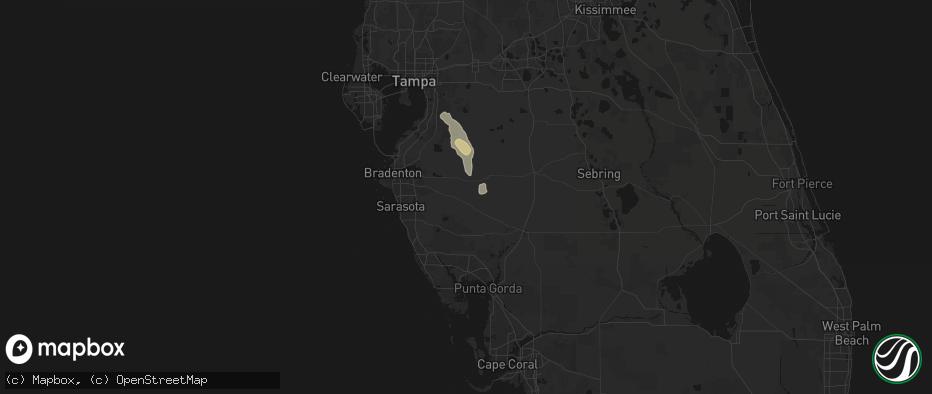 Hail map in Myakka City, FL on May 20, 2026