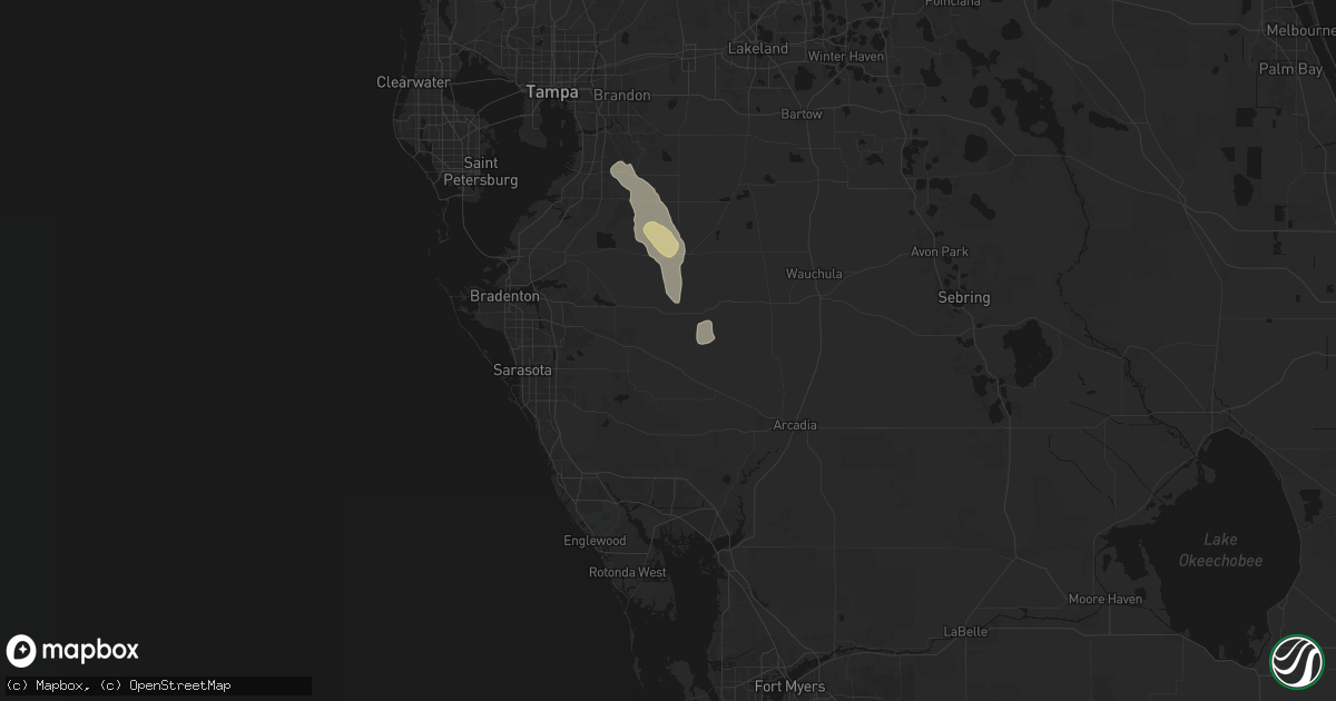 Hail map in Myakka City, FL on May 20, 2026