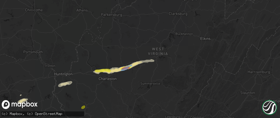 Hail map in Nebo, WV on May 20, 2026