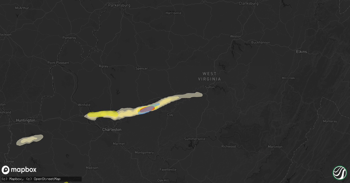 Hail map in Nebo, WV on May 20, 2026