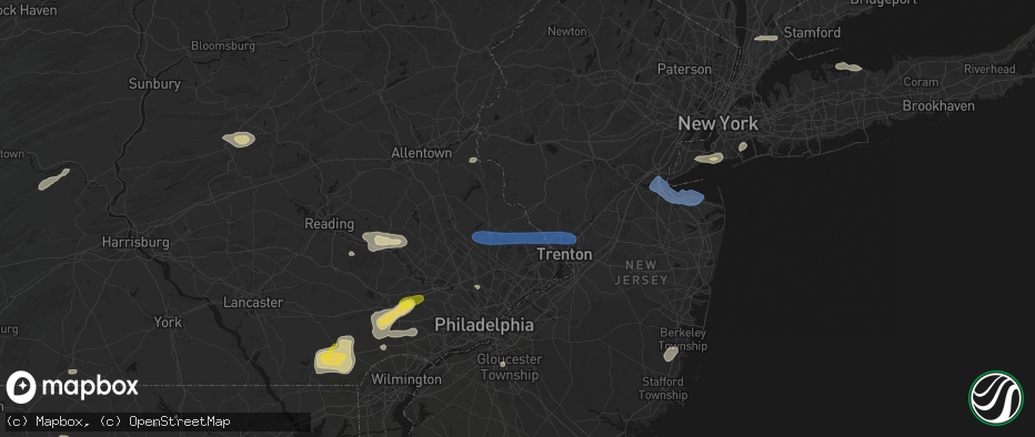 Hail map in New Hope, PA on May 20, 2026