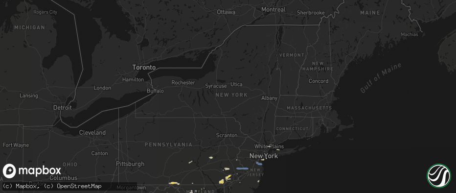 Hail map in New York on May 20, 2026