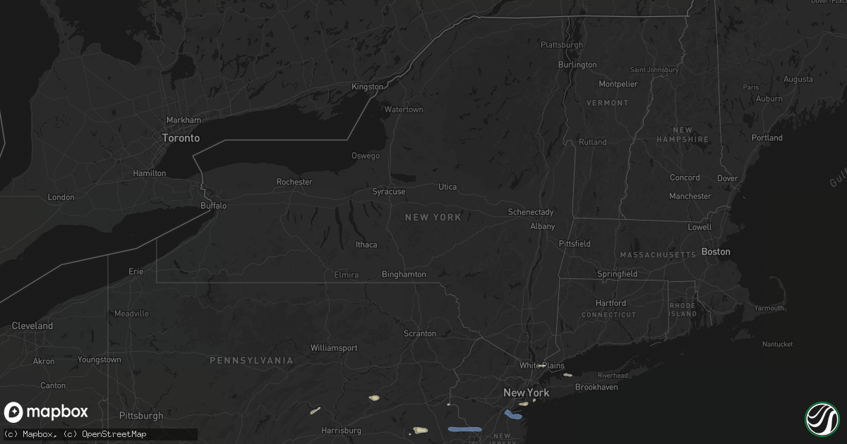 Hail map in New York on May 20, 2026