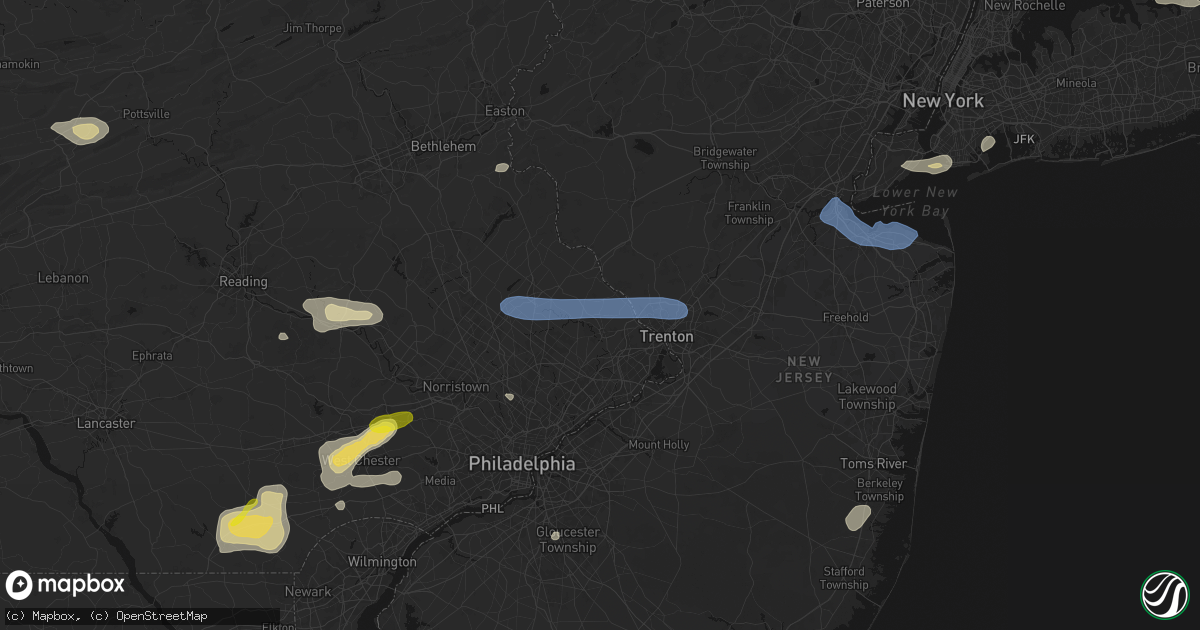 Hail map in Newtown, PA on May 20, 2026