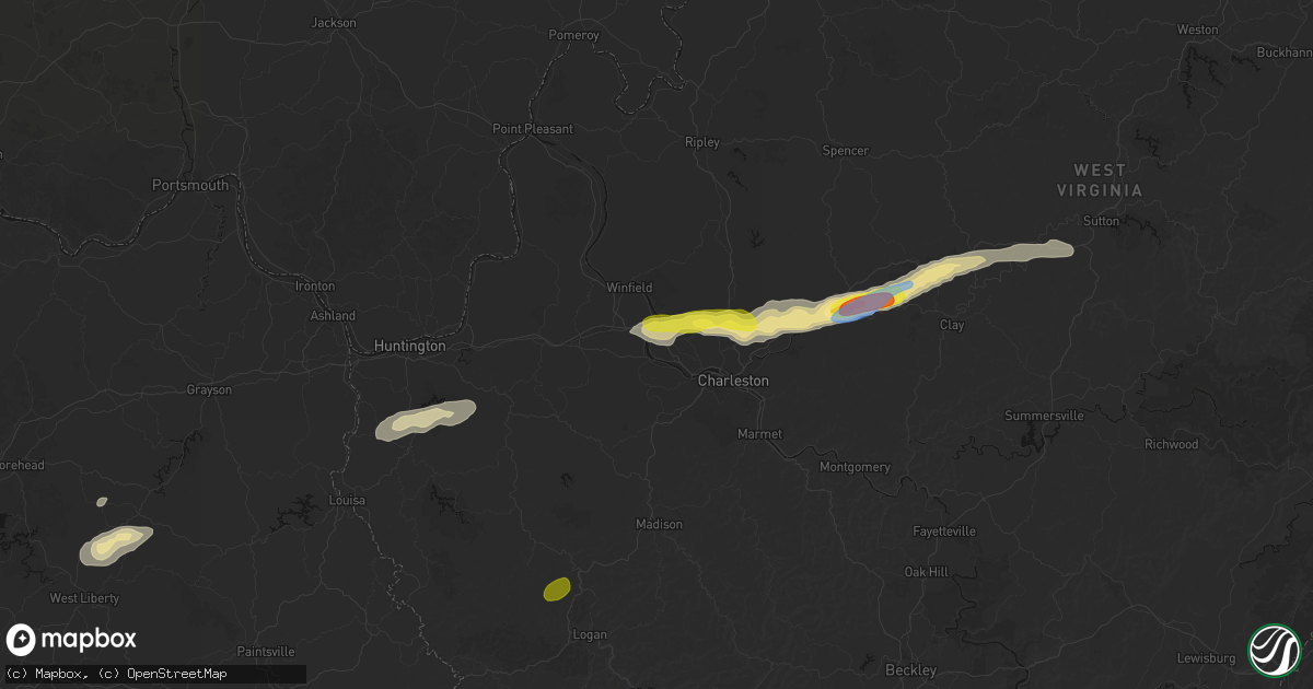 Hail map in Nitro, WV on May 20, 2026