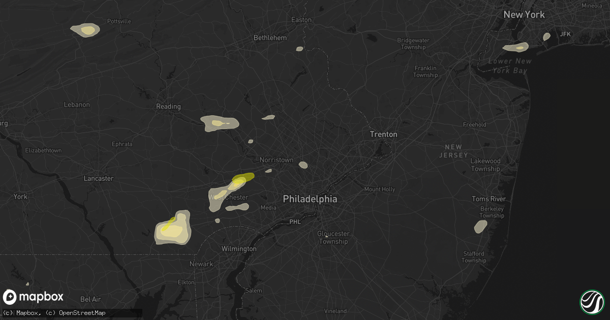 Hail map in Oreland, PA on May 20, 2026