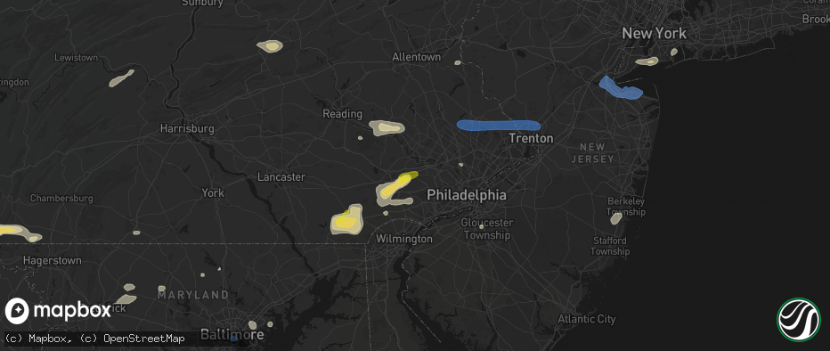Hail map in Paoli, PA on May 20, 2026