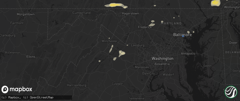 Hail map in Paris, VA on May 20, 2026