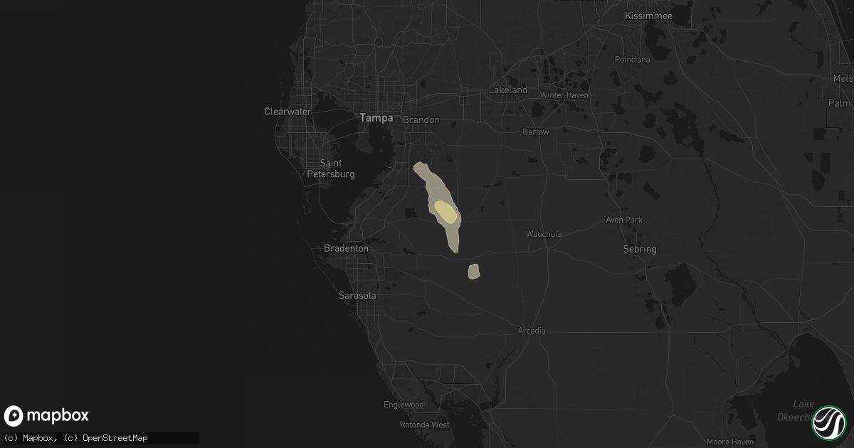 Hail map in Parrish, FL on May 20, 2026