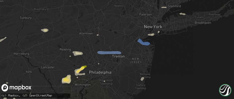 Hail map in Pennington, NJ on May 20, 2026