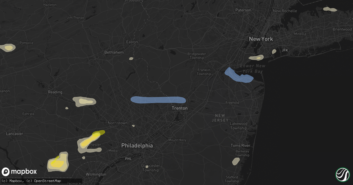 Hail map in Pennington, NJ on May 20, 2026