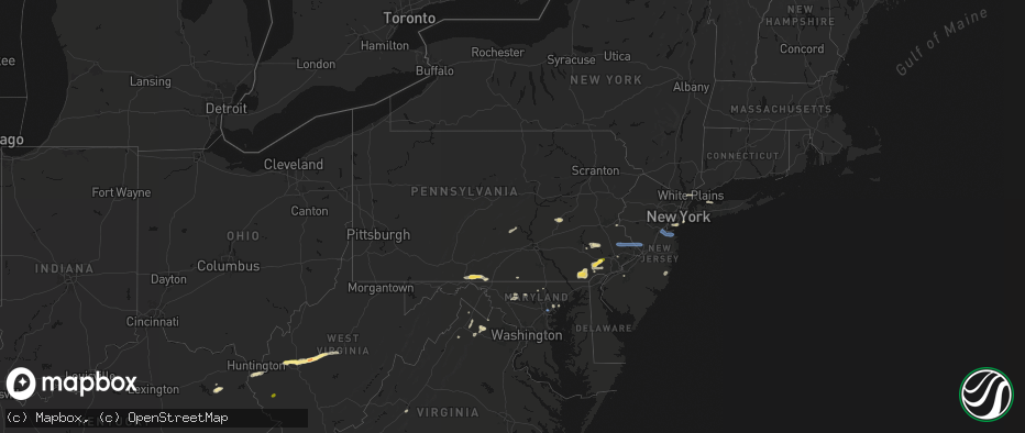Hail map in Pennsylvania on May 20, 2026