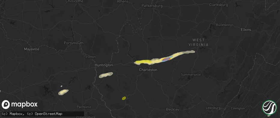 Hail map in Poca, WV on May 20, 2026