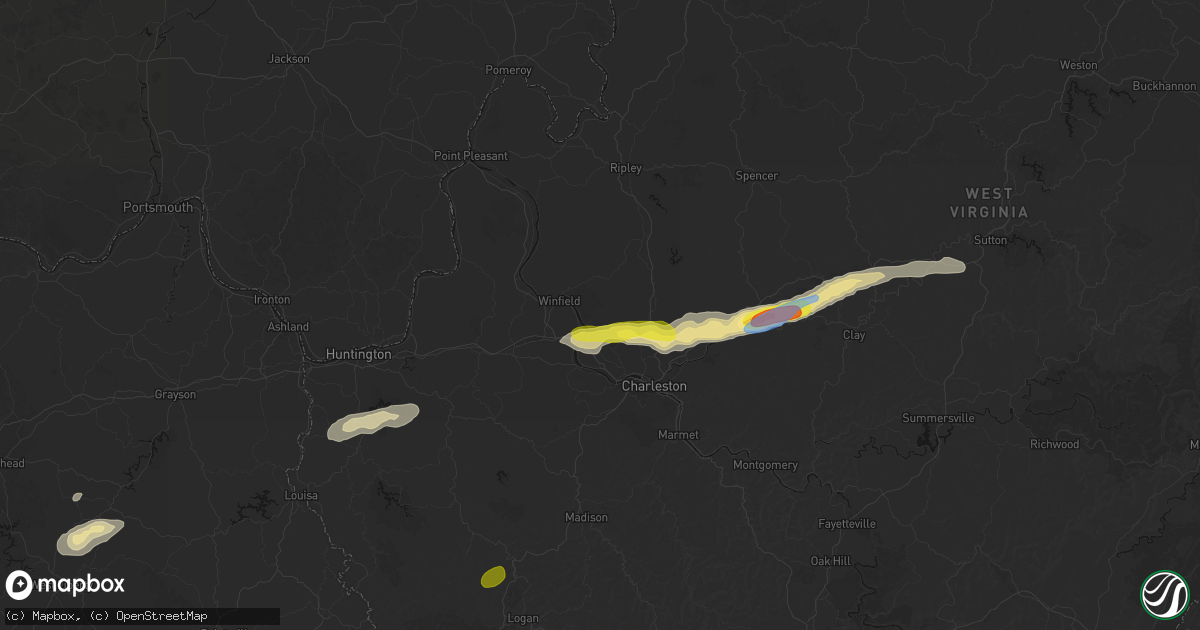 Hail map in Poca, WV on May 20, 2026