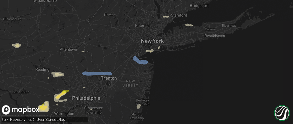Hail map in Port Monmouth, NJ on May 20, 2026